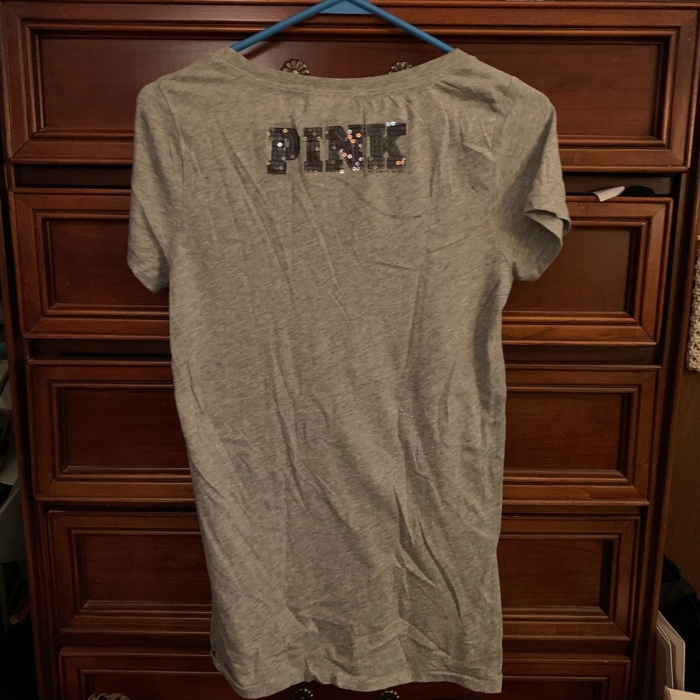 PINK NWOT Patriots Sequined T-shirt US Size M - Picture 2 of 4